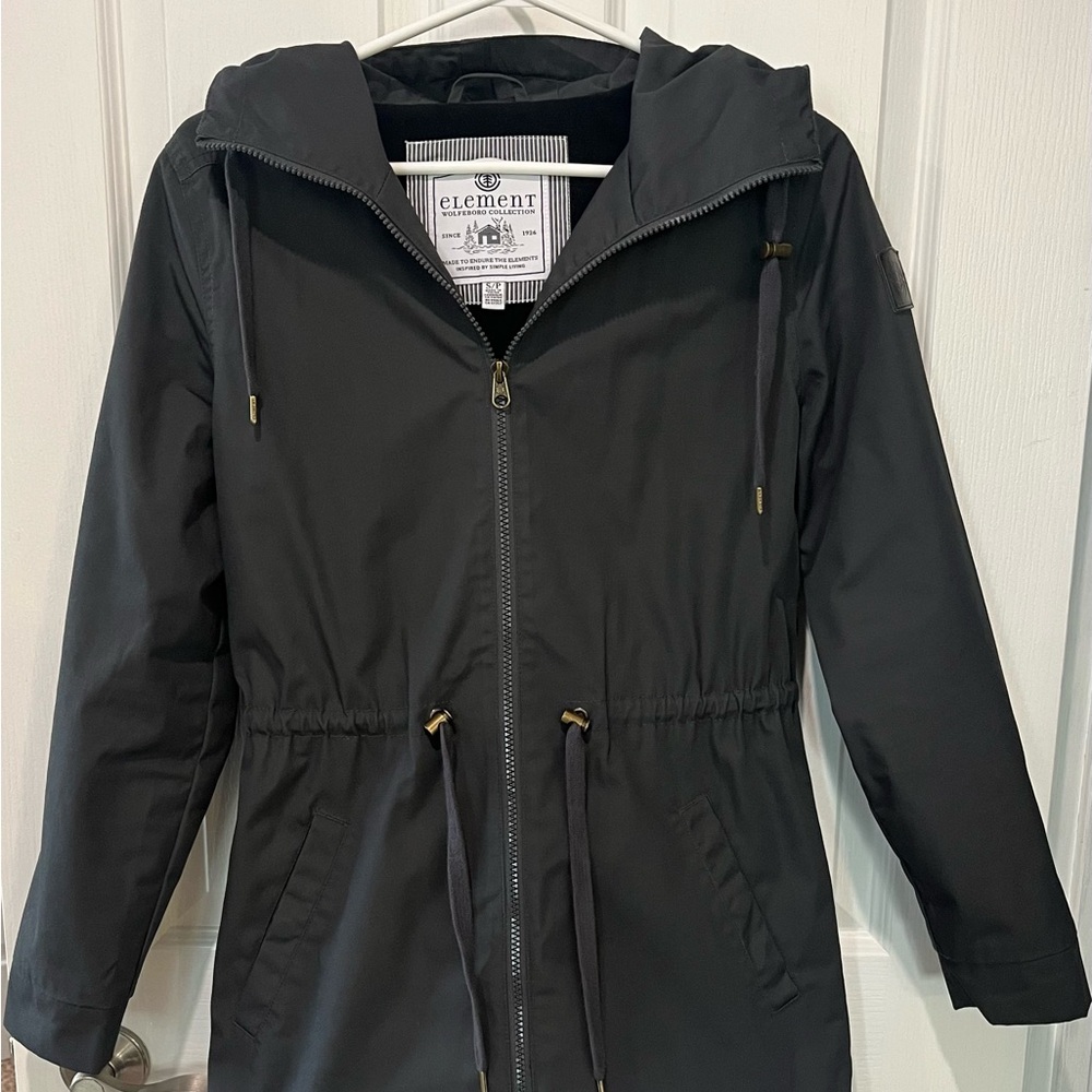Element Gray Utility Jacket with Hood and Drawstring Waist